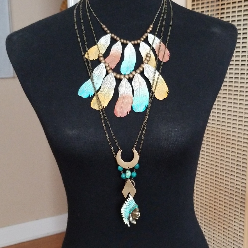 HP! VTG Style Native American Set Of 3 Necklaces